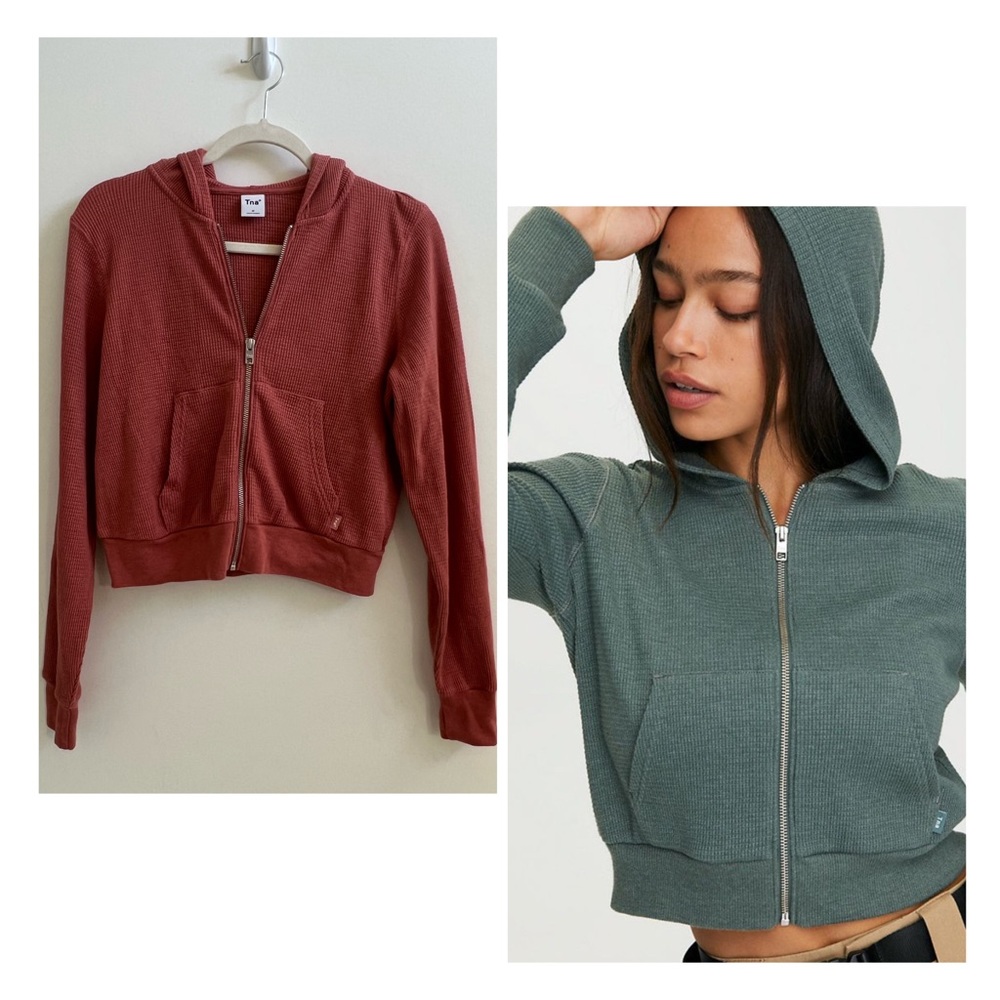 Aritzia TNA Y2K Smith Waffle Zip Hoodie